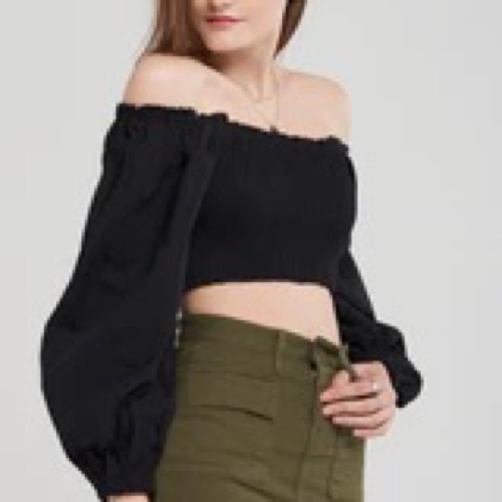 Puff sleeve off shoulder blouse